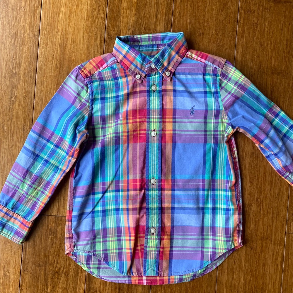 Ralph Lauren Multicolor Plaid Kids Button Down Shirt